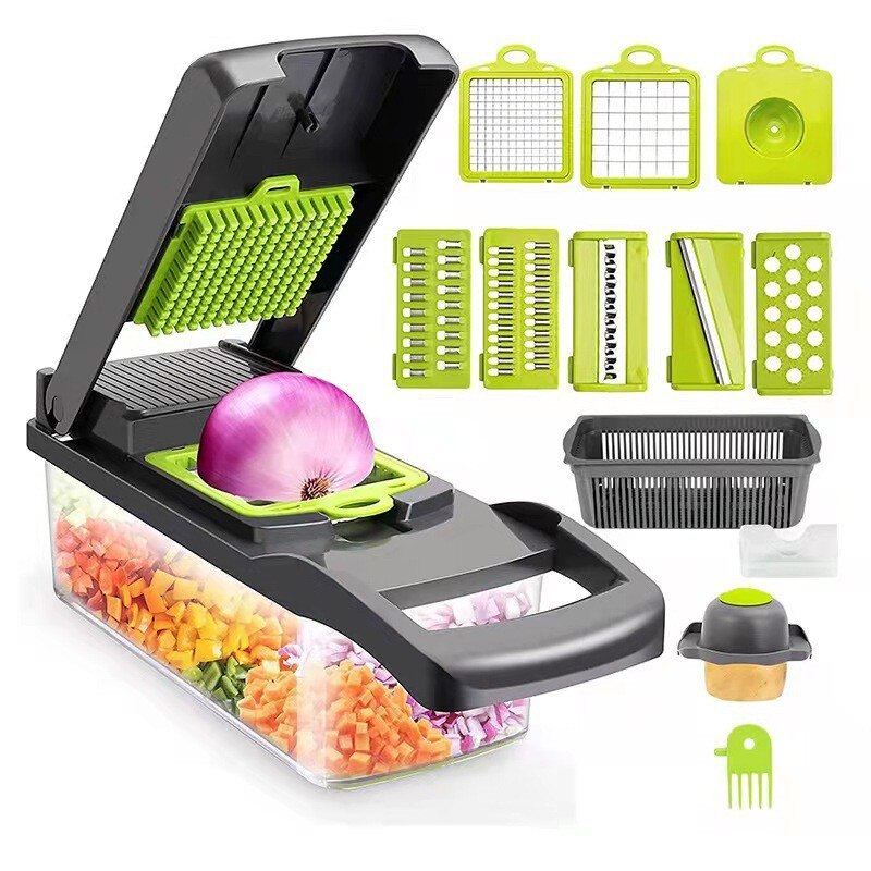 Mandoline Slicer - Fatiador Vegetal Multifuncional com Cesta, Cortador