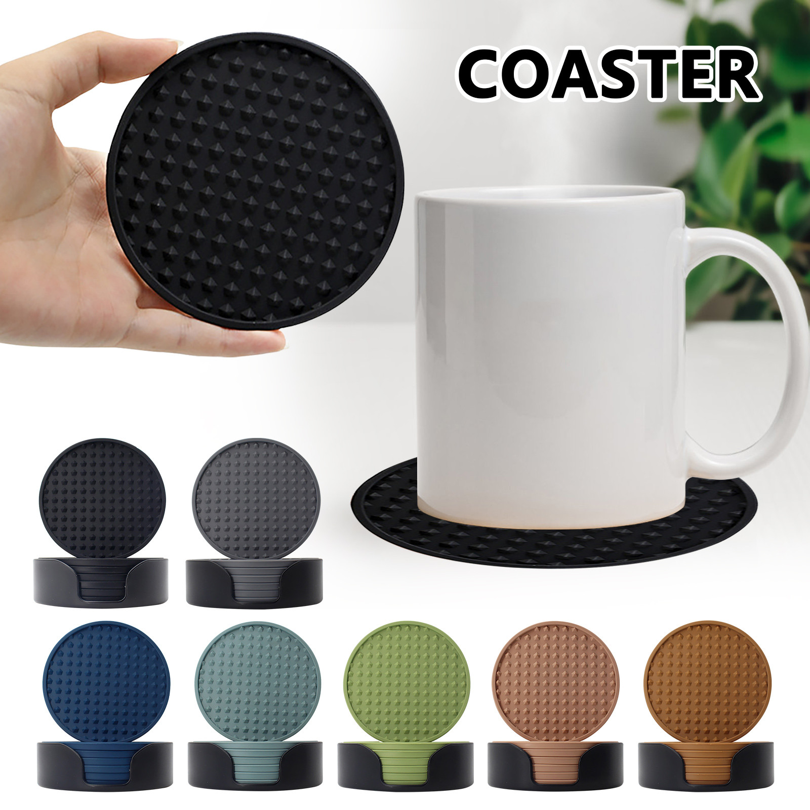 Kitchen Gadgets Set - Silicone Beber Coaster Set, Tapete Antiderrapante,