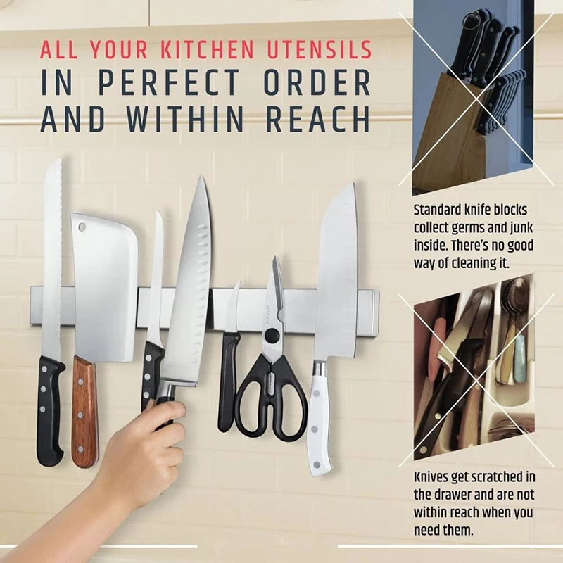 Tira de faca magnética profiss - Magnetic Knife Strip avaliação e preço