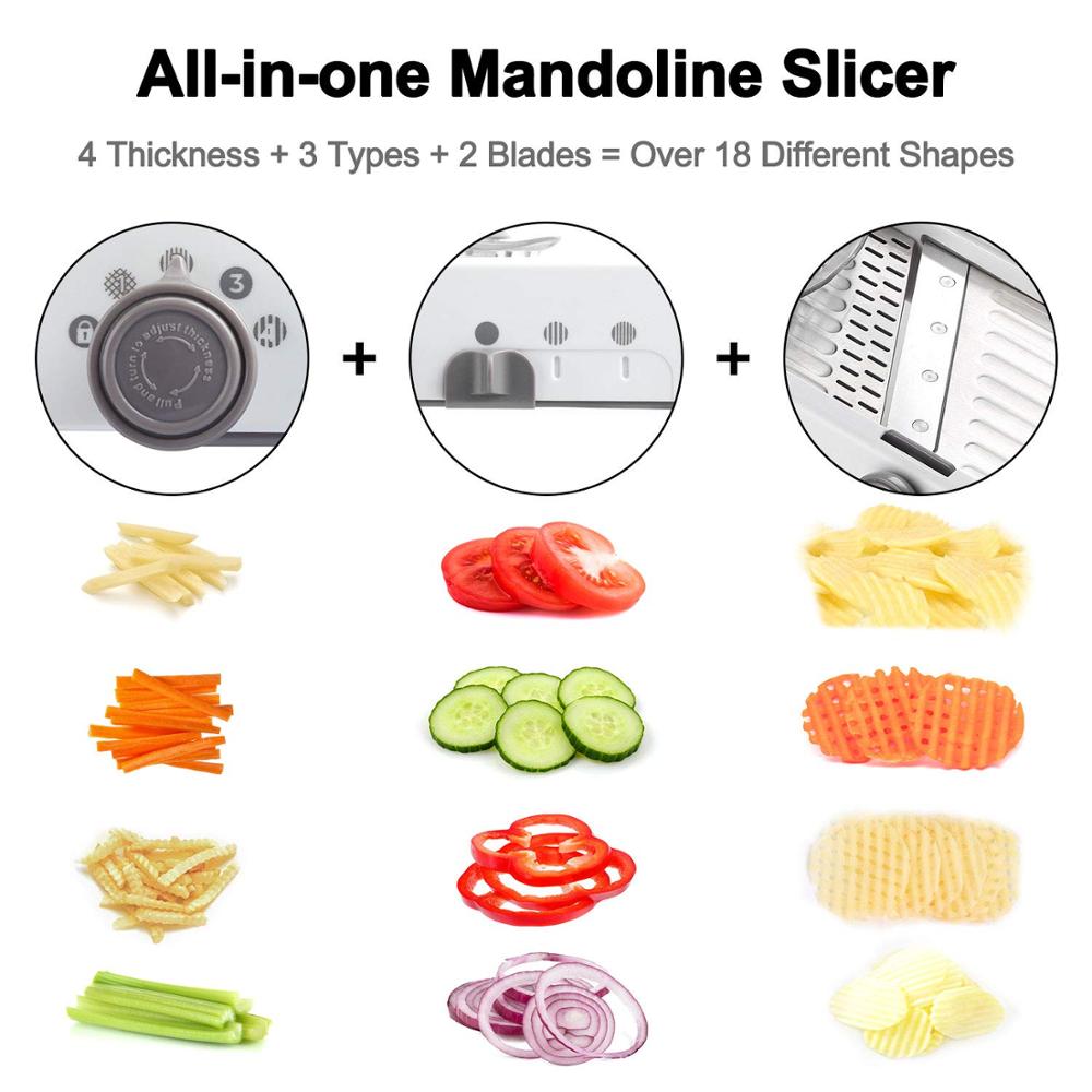 Lmetjma 18 tipos ajustável man - Mandoline Slicer avaliação e preço