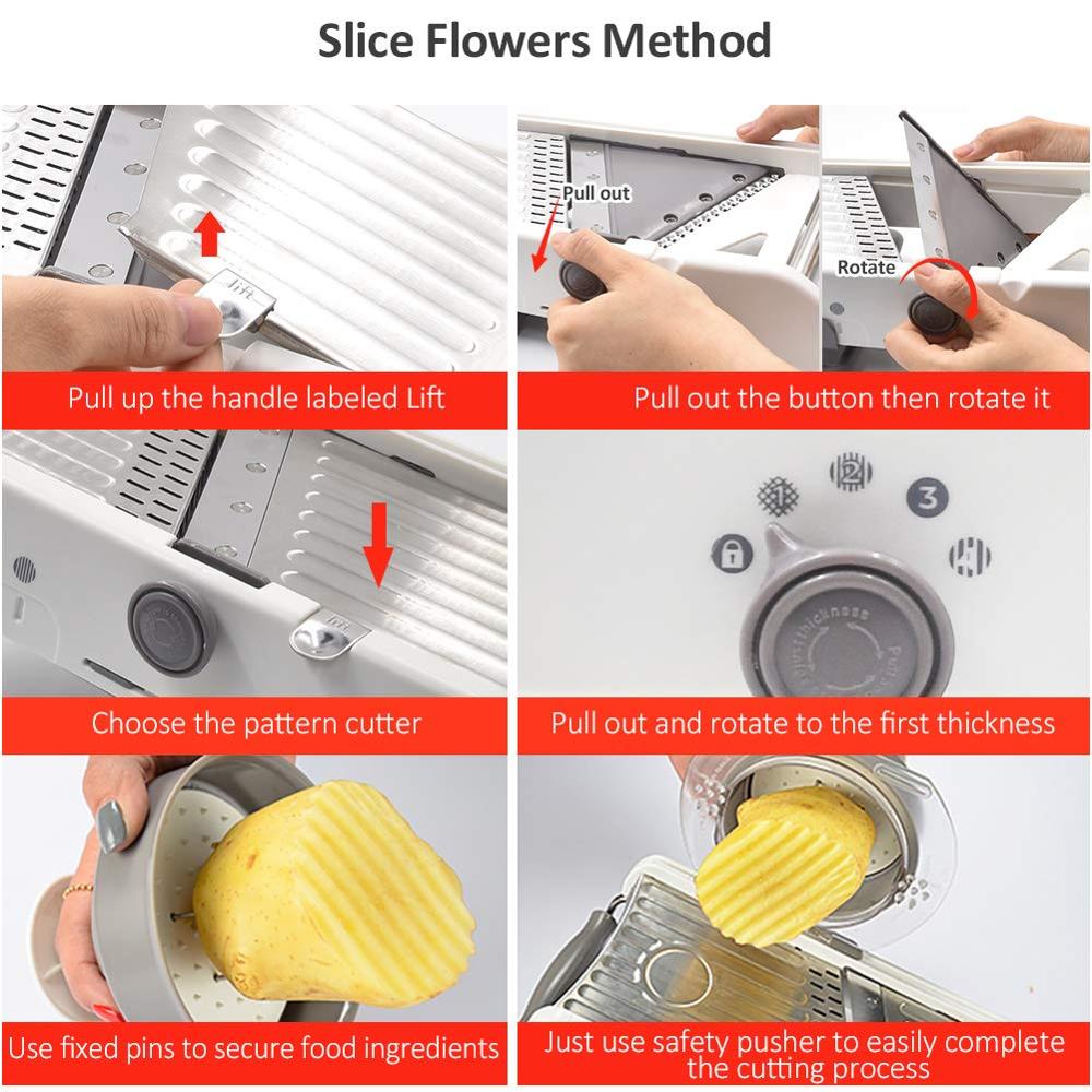 Lmetjma 18 tipos ajustável man - Mandoline Slicer avaliação e preço